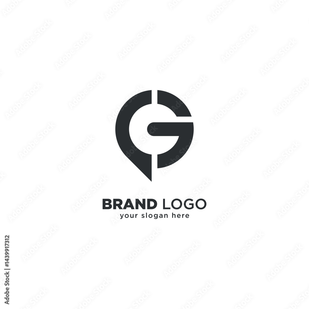 Creative Initial G Letter with Location Mark - Logo Design Concept. Creative Initial G Letter with Location Mark - Logo Design Concept.