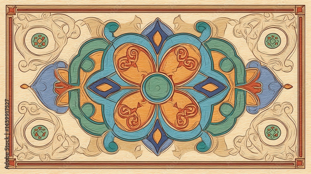 Vibrant Decorative Floral Pattern with Intricate Design Elements