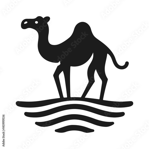 Desert camel icon design isolated on white