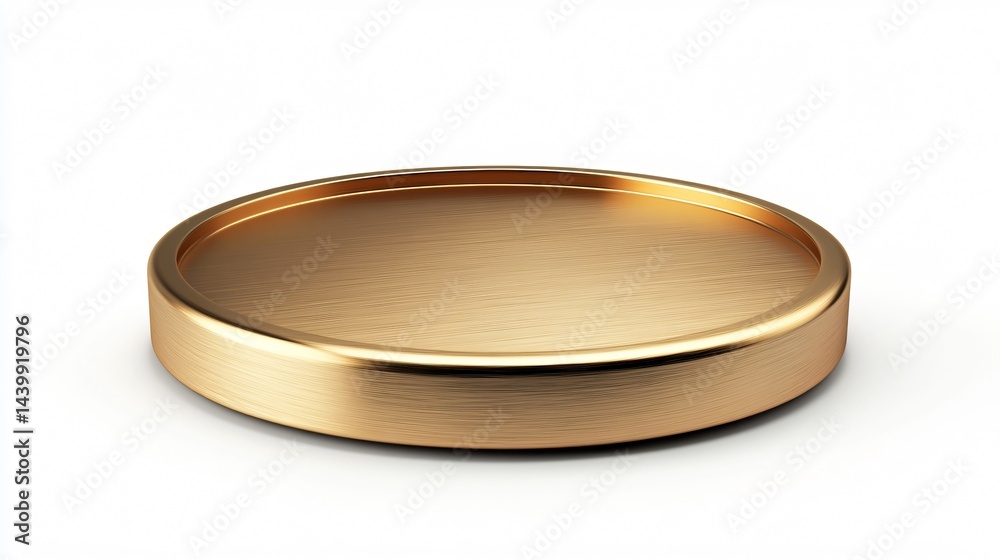 Elegant Gold Round Podium on White Background for Awards Ceremony and Presentations Elegant Gold Round Podium on White Background for Awards Ceremony and Presentations