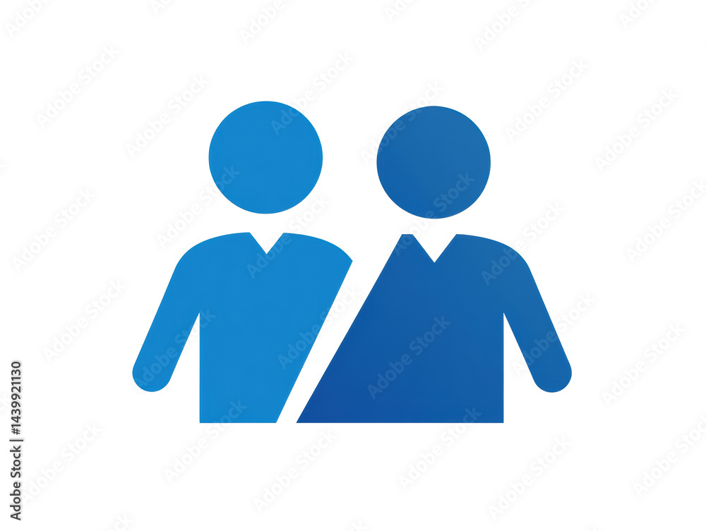 Obraz premium Two abstract figures symbolizing partnership and collaboration, cut out 