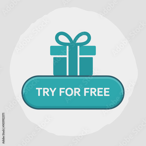 Try For Free Button with Gift Box Icon