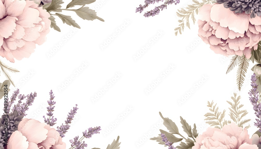 Watercolor floral arrangement featuring flowers and greenery on white background