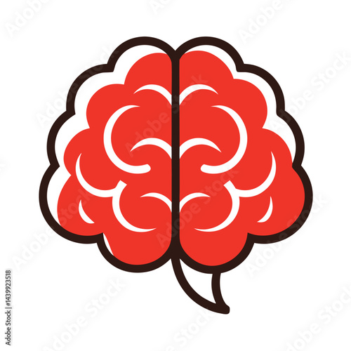 Brain organ design icon on white background