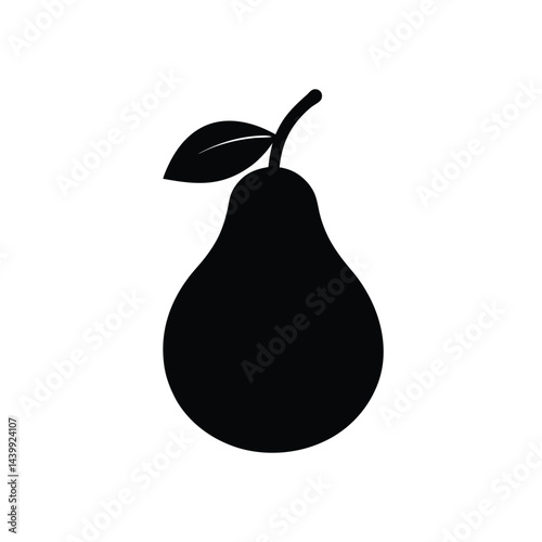 pear silhouette vector icon on white background