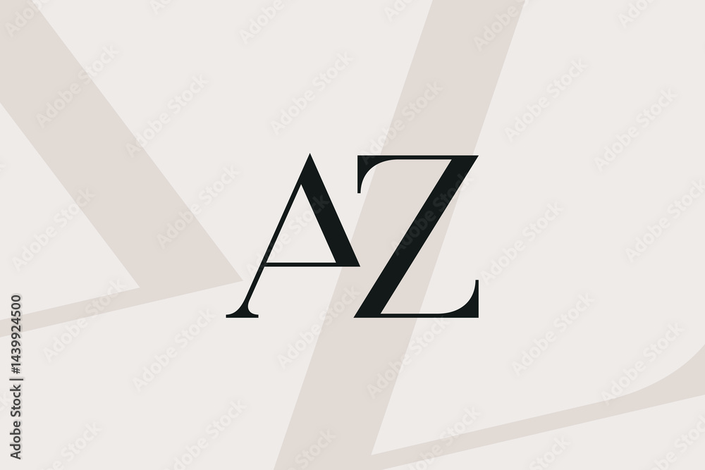 Fototapeta premium AZ or ZA letter logo icon design. Classic style luxury initials monogram.