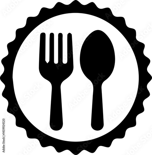 Restaurant Icon with Fork and Spoon