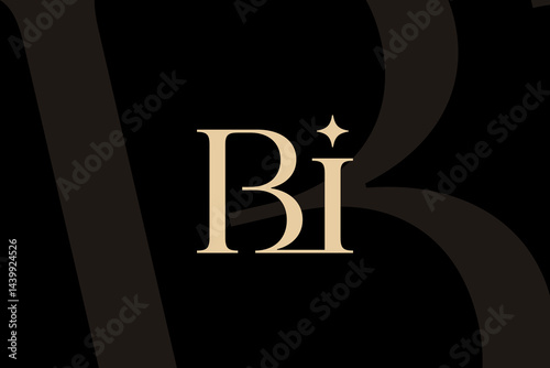 BI or IB letter logo icon design. Classic style luxury initials monogram.