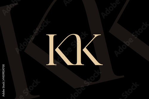 KK letter logo icon design. Classic style luxury initials monogram.