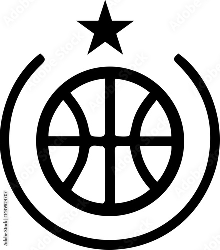 Basketball Logo with Star
