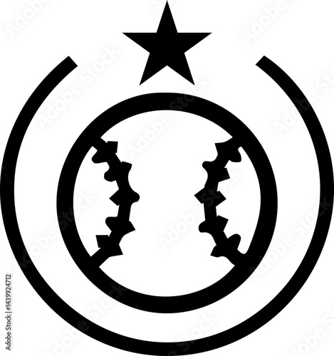 Baseball Emblem with Star