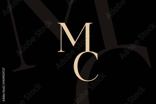 MC or CM letter logo icon design. Classic style luxury initials monogram.