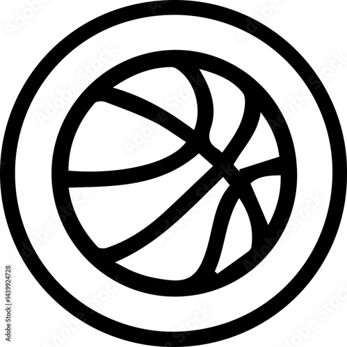 Basketball Symbol in Circle