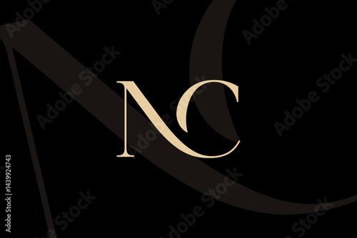 NC or CN letter logo icon design. Classic style luxury initials monogram.