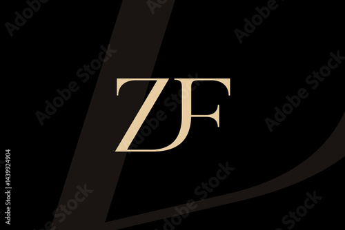 ZF or FZ letter logo icon design. Classic style luxury initials monogram.