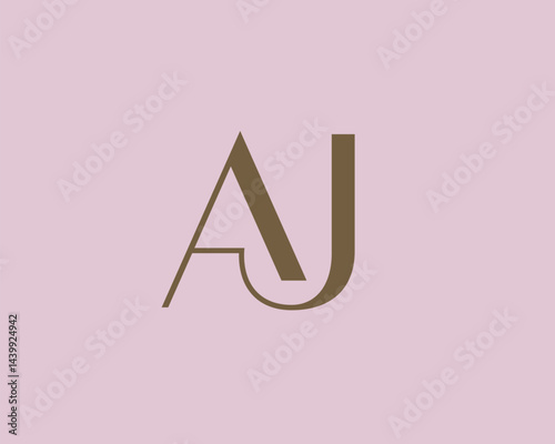 AJ letter logo icon design. Classic style luxury initials monogram.