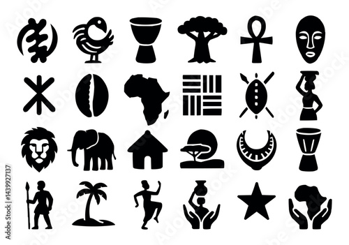 African Tribal Icons Symbols Culture Heritage Art Tradition Roots Unity