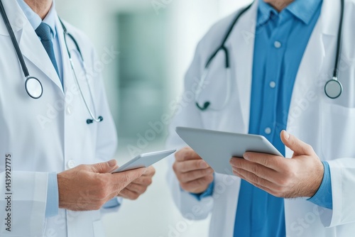 Wallpaper Mural Doctors using digital tablet are consulting patient data in hospital Torontodigital.ca