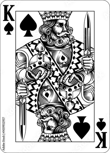 King of Spades design from a new original deck of playing cards.