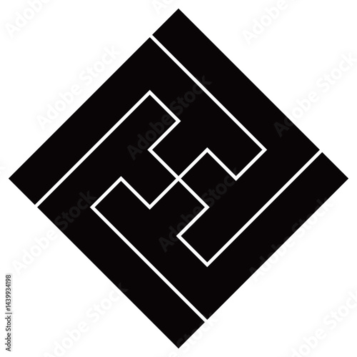 家紋です。隅立て紗綾形万字といいます。