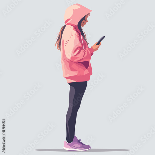 ai1745822996209_53.epsA stylish woman walking confidently while holding a takeaway coffee cup. She is wearing a fashionable red coat, black leggings, high heels, and carrying a yellow handbag. The ill