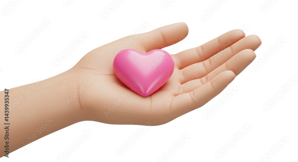 Fototapeta premium Isolated Heart in Hand