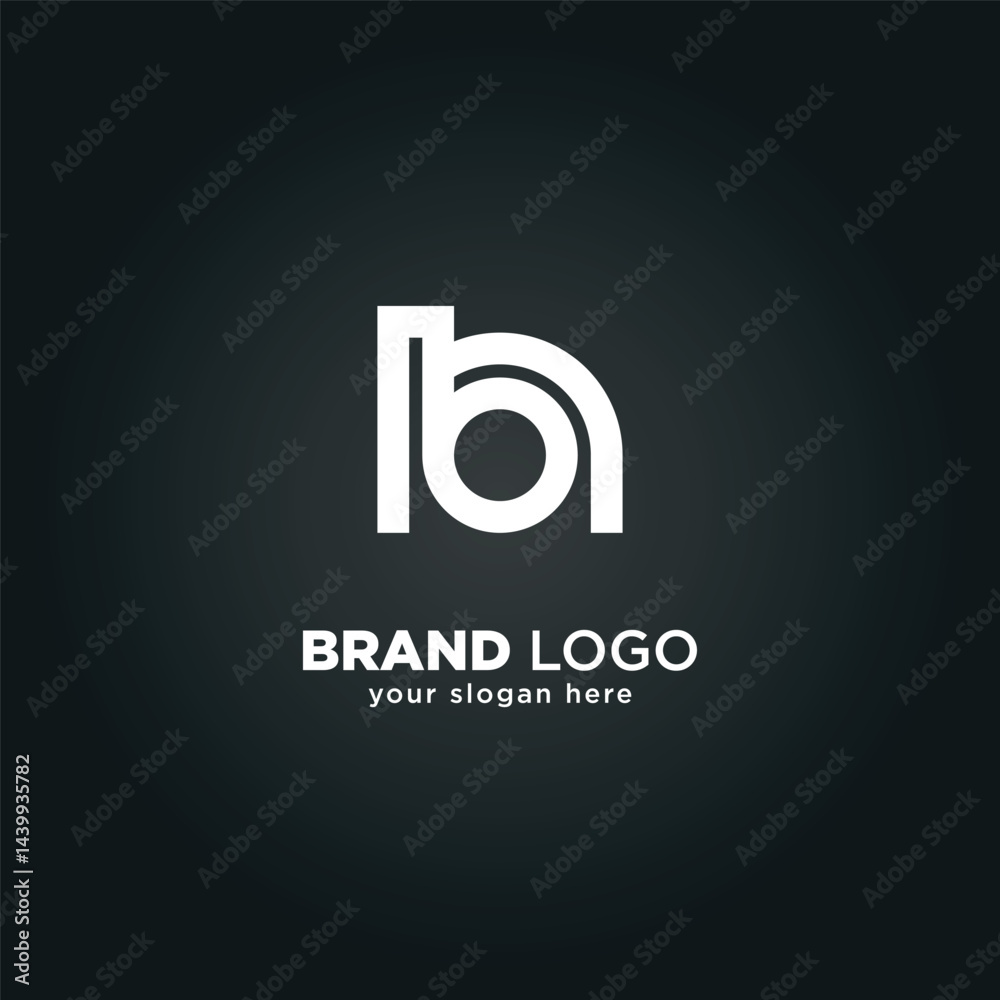 Obraz premium Modern Letter N and B Monogram Logo with Black Background.
