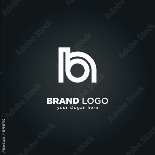 Modern Letter N and B Monogram Logo with Black Background.