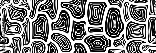 Seamless Topographic Lines. Pattern from abstract texture with monochrome stains of liquid. Abstract marble texture with monochrome fluid stains. 