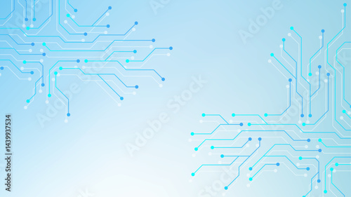 Circuit board digital abstract background. Motherboard technology texture design. AI semiconductor and computer processor on tech bg. Vector illustration