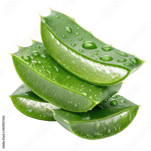 Set of fresh aloe vera leaves with water droplets png dewy aloe vera leaves png fresh aloe plant cuttings png juicy aloe leaves png healing aloe vera png skincare aloe png white background image