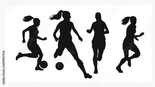 vector silhouettes of women