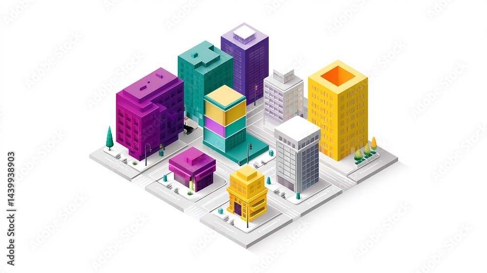 Fototapeta premium Isometric Smart City Illustration