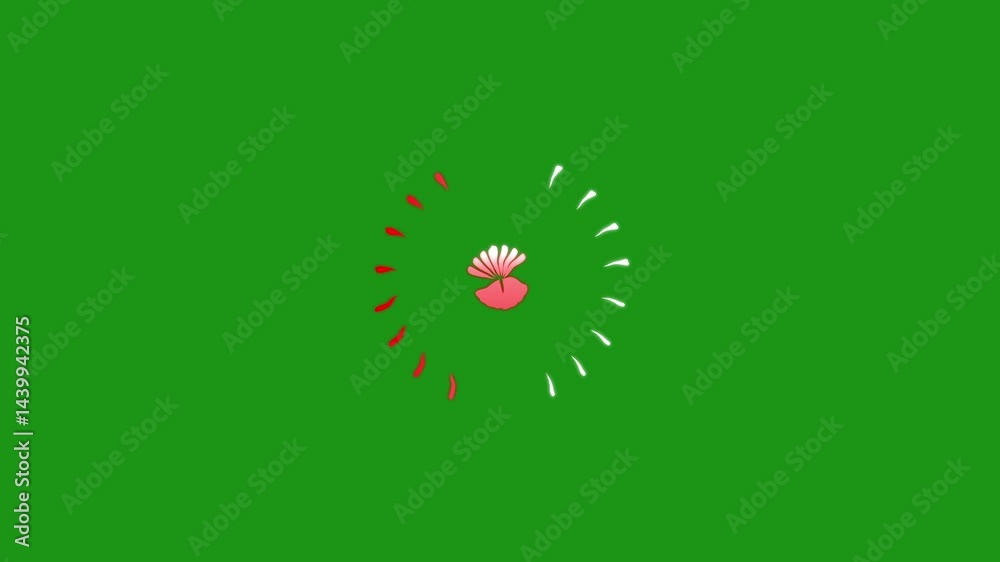 Twinkling Firework Circles with Explosive Line Blasts and Glowing Sparks for Green Screen Background 4K