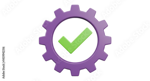 Isolated Gear with Check Mark