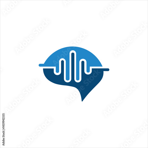 Wave mark sound logo app design vector
