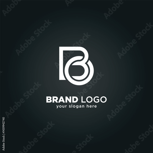 Alphabet Letter B and O Monogram Logo with Black Background.