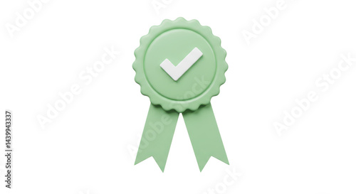Isolated Green Approved Badge with Checkmark