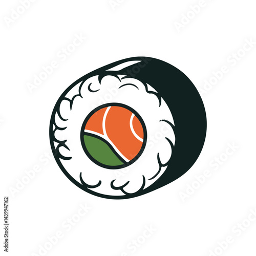 Sushi roll symbol design vector illustration on white background