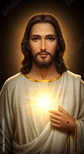 Jesus Christ Portrait with ...