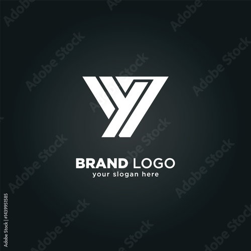 Creative Letter Y and V Monogram Logo with Black Background.