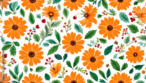 Wallpaper Mural Soft pastel floral illustration featuring blooming flowers on a white background. Perfect for spring designs, wedding invites, or nature-inspired projects. Torontodigital.ca