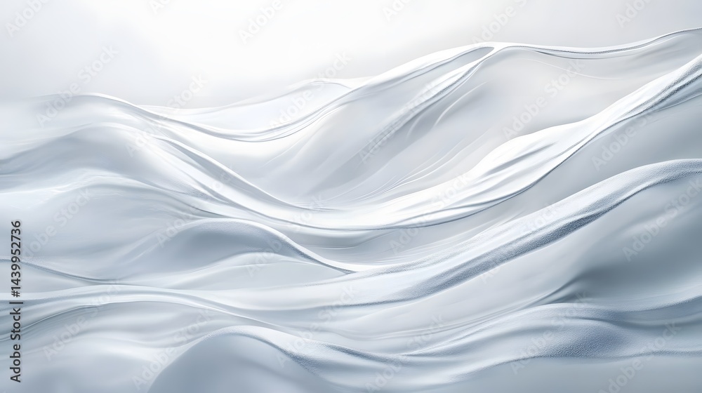 Abstract design of soft, flowing white fabric in undulating patterns. Abstract design of soft, flowing white fabric in undulating patterns.