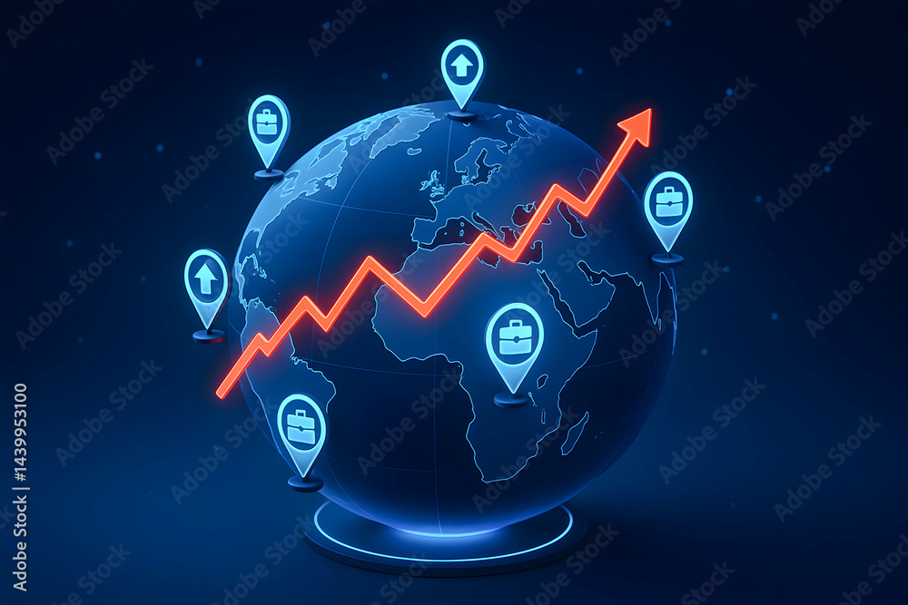 Global business growth and location tracking. Global business growth and location tracking.