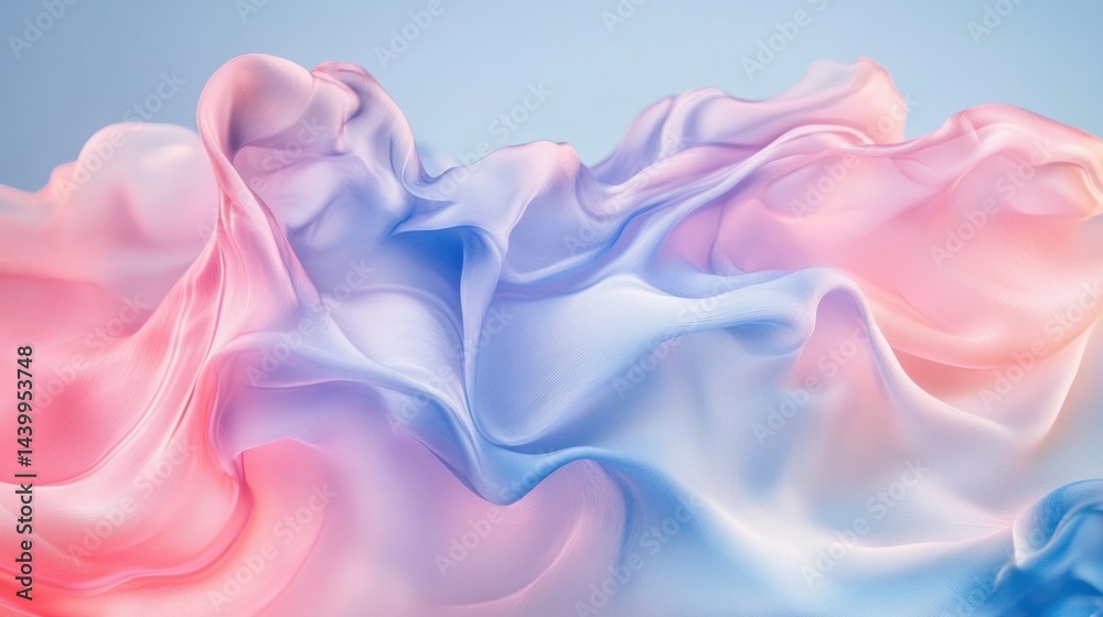 Fototapeta premium Pastel fabric waves, abstract background, design, texture