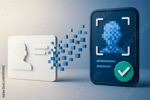 Digital identity verification concept with ID.