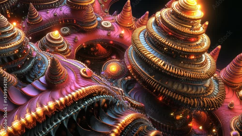 Fantastic Abstract Fractal Structure with Intricate Patterns and Ornate Details Fantastic Abstract Fractal Structure with Intricate Patterns and Ornate Details