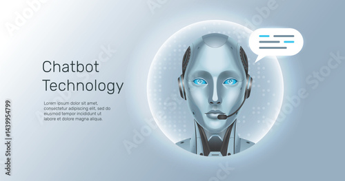 Artificial intelligence chatbot technology with the screen through speech bubbles. on glowing digital background, machine learning, neural network, AI technology innovation background.