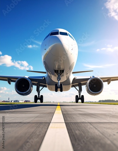 Airplane taking off from the airport