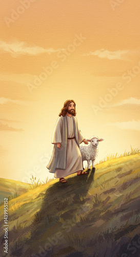 Jesus Christ Walking with a...
